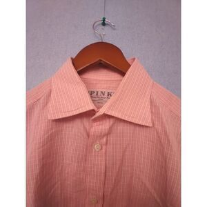 thomas pink dress shirt sale Thomas Pink Men's Diagonal Textured Solid Dress Shirt - Pink